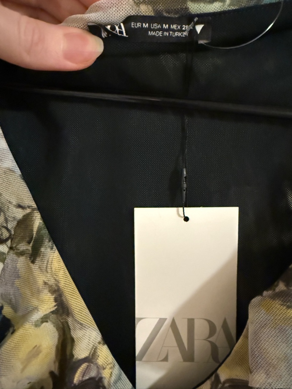 Zara Floral Ruffle Mini Dress in Blue, Yellow & Green - Picture 6 of 10